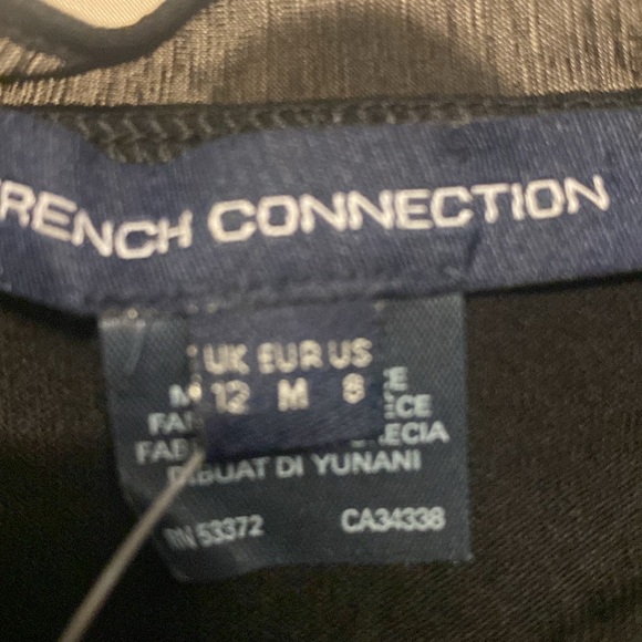 NWT French Connection Ft Ruffle Mix Jersey Mini Dress, Size 8 Color Black. - Picture 4 of 11